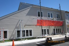 Side facade with siding complete